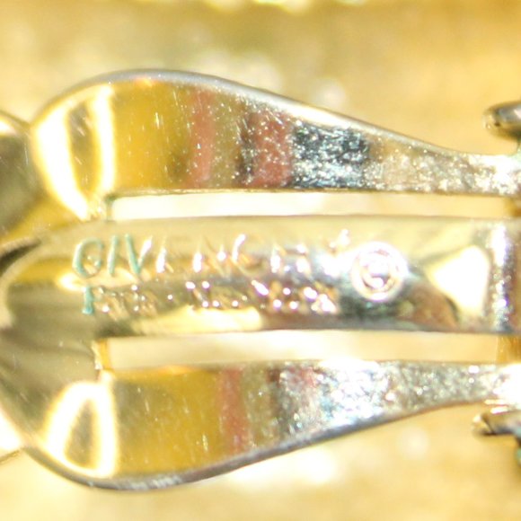 Givenchy Paris New York Vintage Modernist Gold Tone Statement Runway Ear… - Picture 6 of 10